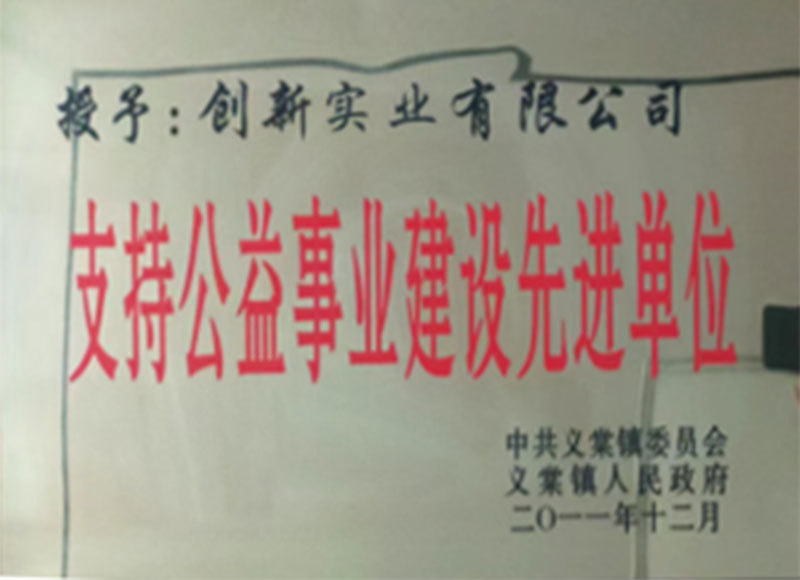 支持公益事业建设先进单位